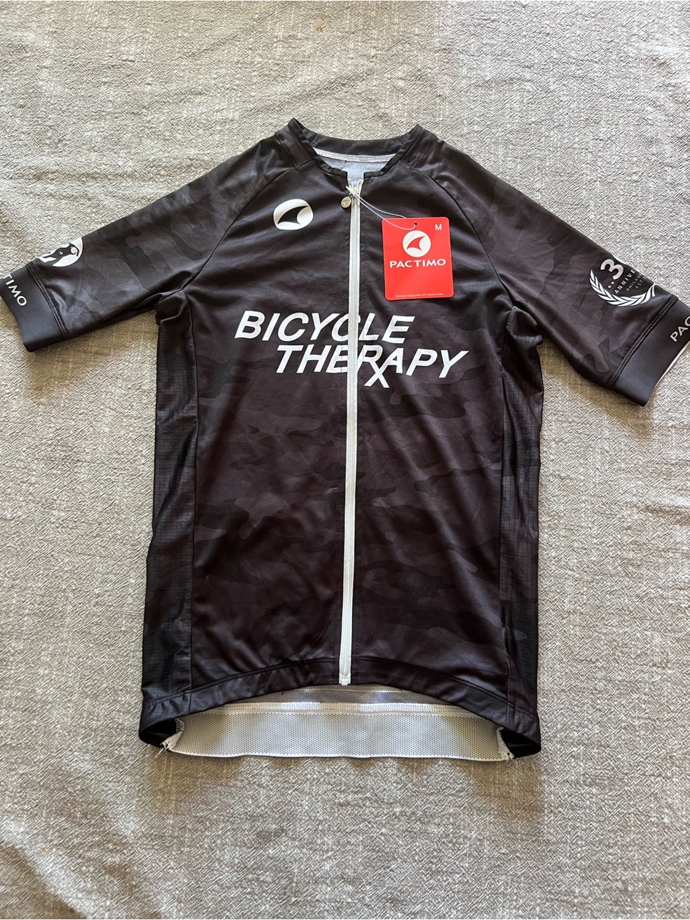 Pactimo "Bicycle Therapy" Black Cycling Jersey; Women’s Medium; New